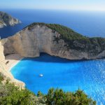 blue sea under clear blue sky