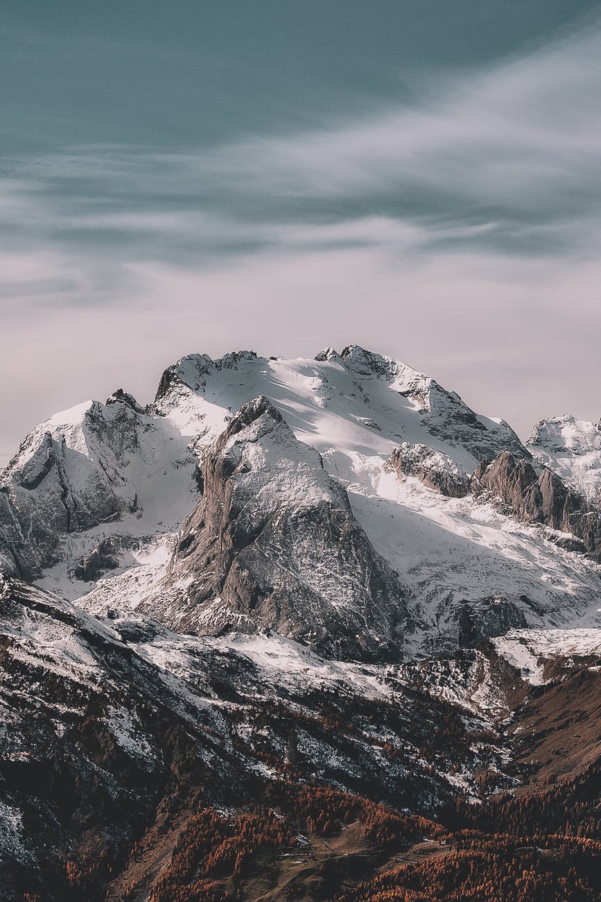 landscape photography of snowy mountain