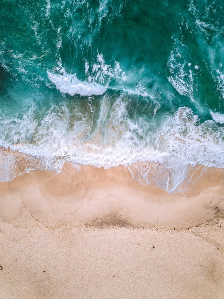 aerial photography of seashore