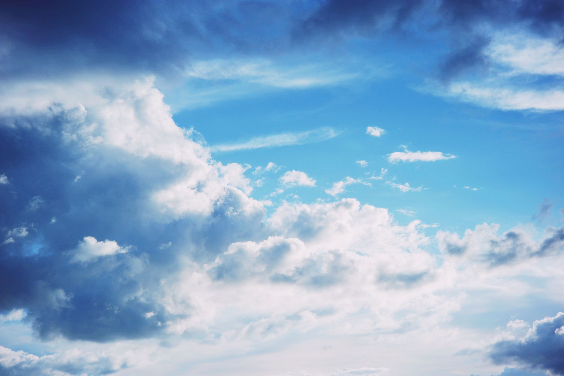 white clouds in blue sky